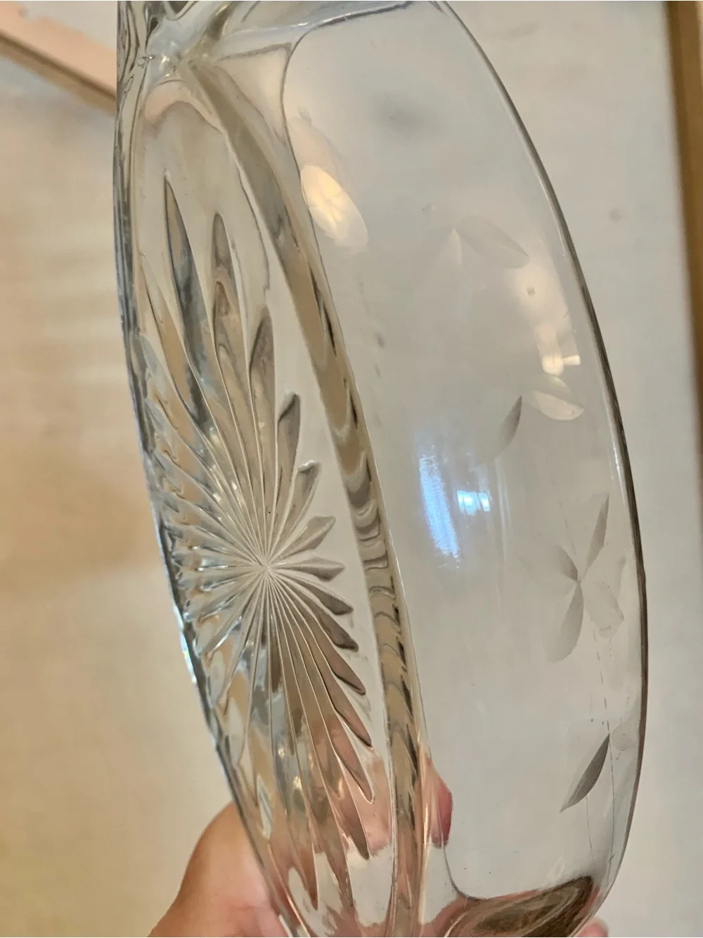 Janette Glass Co. Crystal Glass Canoe-shaped Dish - Jewelry Tray, Catchall